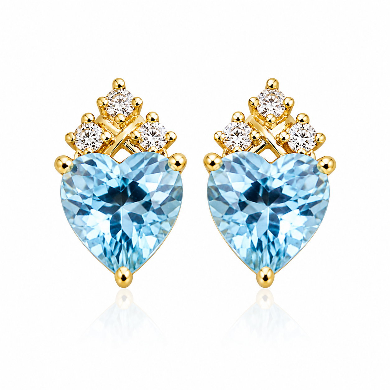 Aquamarine diamond stud earrings